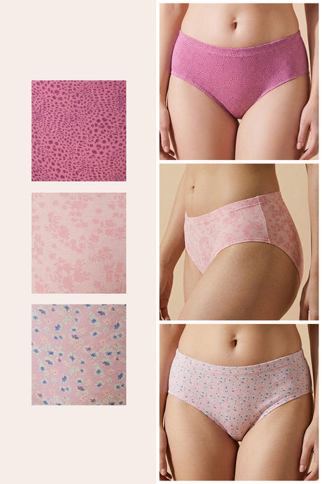 Zivame Medium Rise Full Coverage Hipster Panty (Pack of 3) - Multicolor — image 2